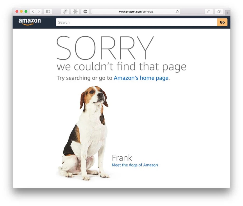 404 hos Amazon visar upp de anställdas hundar