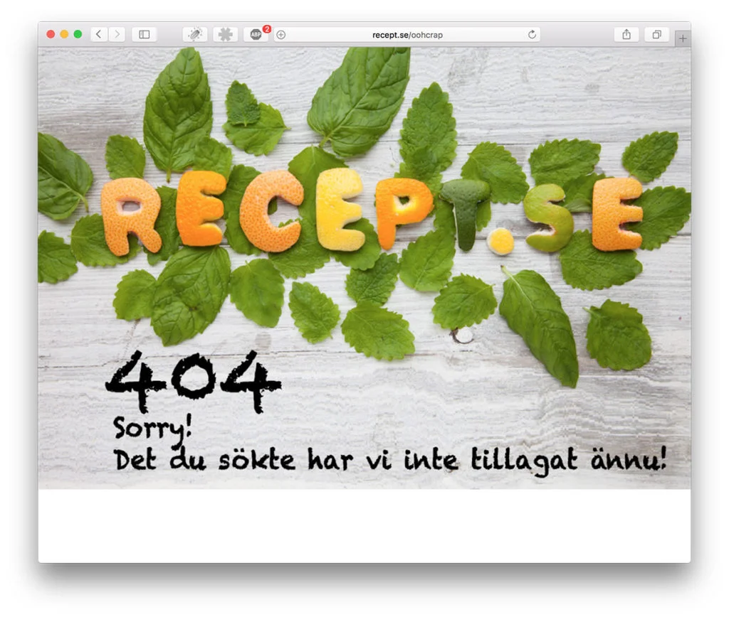 404 hos recept.se