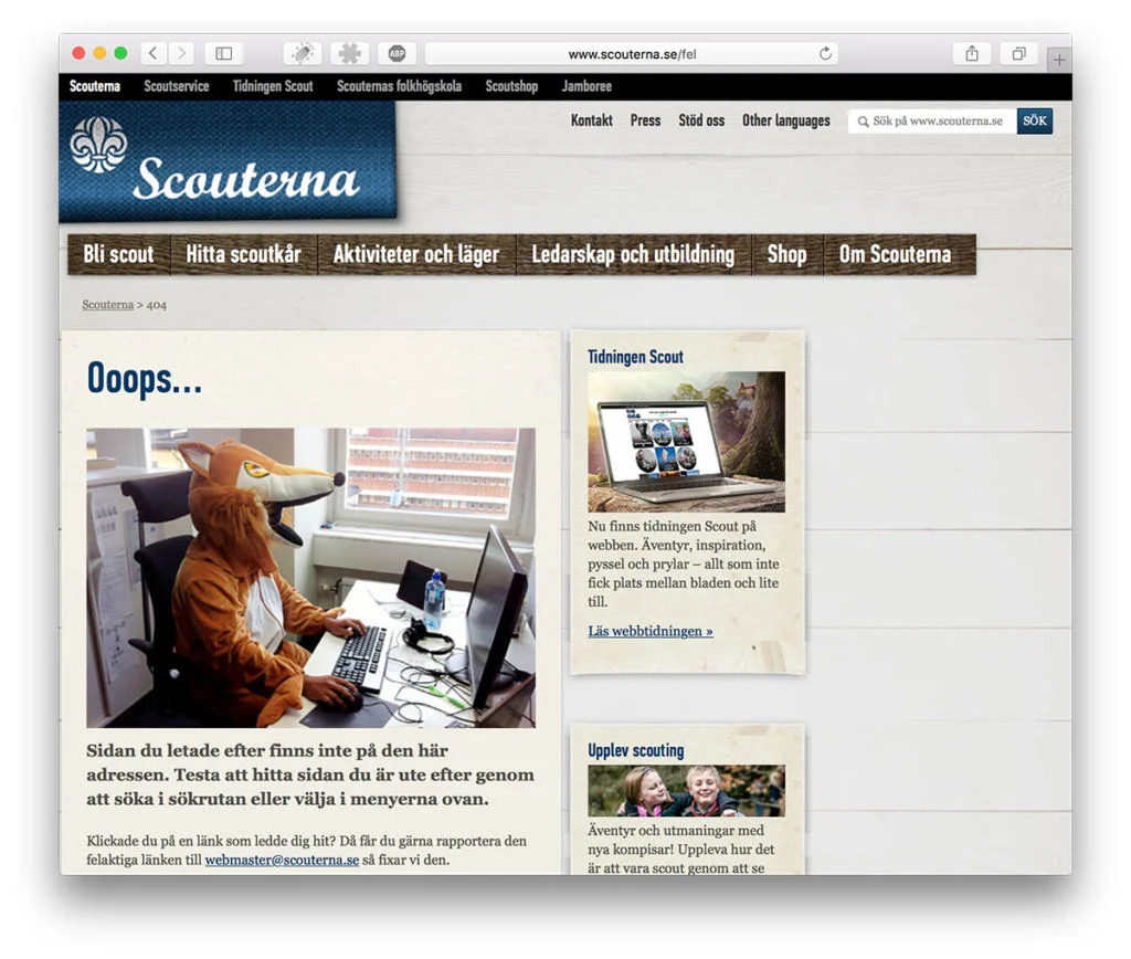 404 hos svenska scouterna