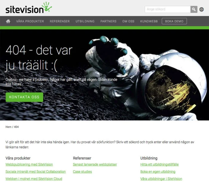 404 hos Sitevision - CMS-företaget från Örebro