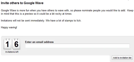 Inbjudningar till Google Wave finnes