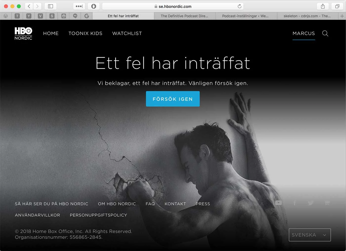 Fel hos HBO Nordic - går inte att avsluta abonnemang
