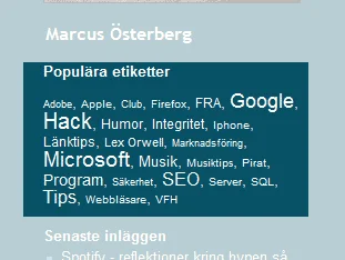 Taggmoln på min blogg