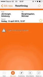 Västtrafiks reseplanerare