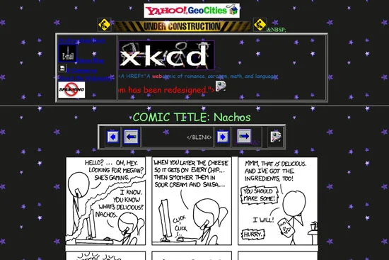 XKCDs hyllning av Geocities