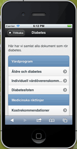 Exempel på app för vårdgivardokumention